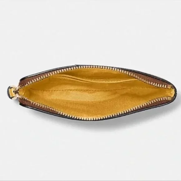 COACH Signature PVC Leather Corner Zip Wristlet - Picture 9 of 16